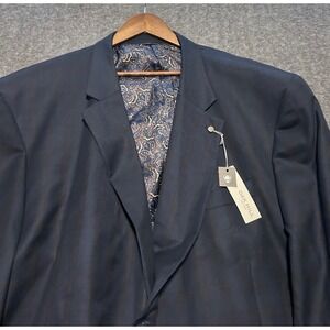 Oak hill sport blazer plaid windowpane mens blue size 5XL new polyester blend